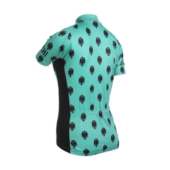 SIZE MEDIUM M Bianchi Dama Peloton Jersey Voler USA Green Black Cycling Race - Picture 6 of 10